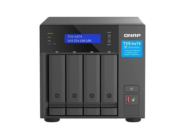 QNAP TVS-h474-PT-8G-US 4 Bay High-Speed Desktop NAS with Intel® Pentium® Gold 2-core CPU, 8GB…